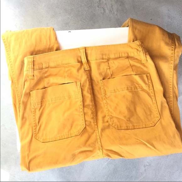 J. Crew Skinny Stretch Cargo Jeans Mustard Yellow Sz 25 - Picture 4 of 6